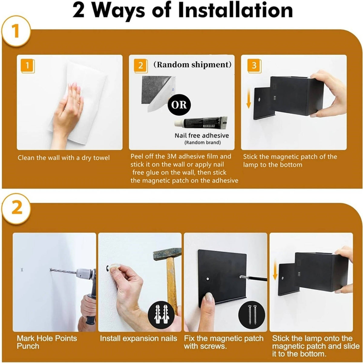 Rechargeable Wall Light Sconce with Motion Sensor Remote Control and Dimmable LED