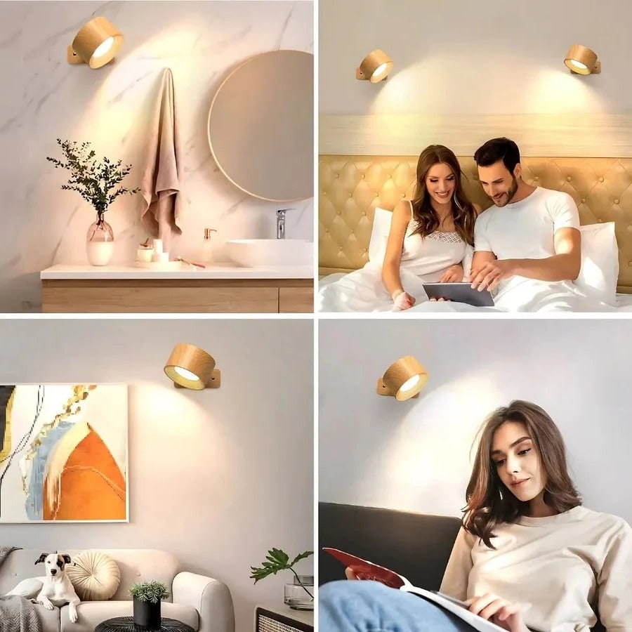 Rechargeable Wall Sconce with 360° Magnetic Mount and Wireless LED Lighting Outdoor