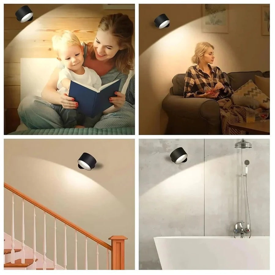 Rechargeable Wall Sconce with 360° Magnetic Mount and Wireless LED Lighting Outdoor