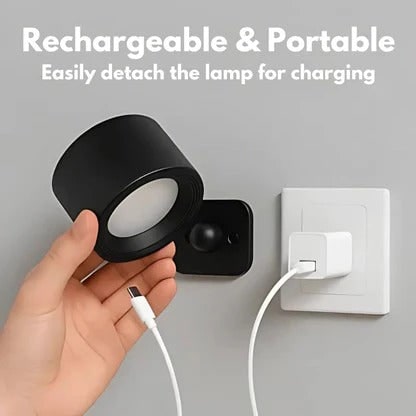 Rechargeable Wall Sconce with Modern Cordless LED Lighting and 360° Magnetic Rotation Lamp