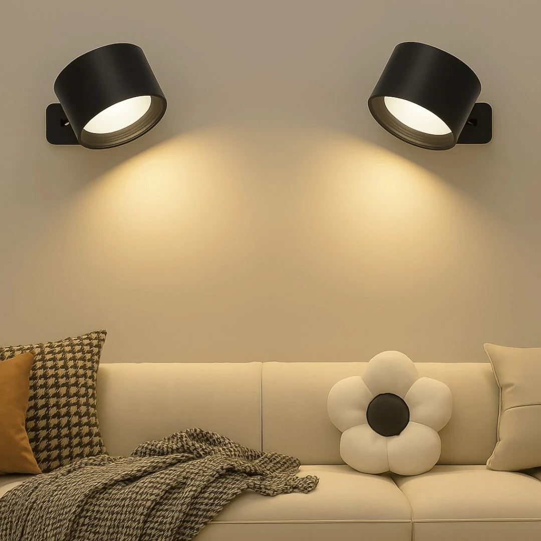 Rechargeable Wall Sconce with Modern Cordless LED Lighting and 360° Magnetic Rotation Lamp