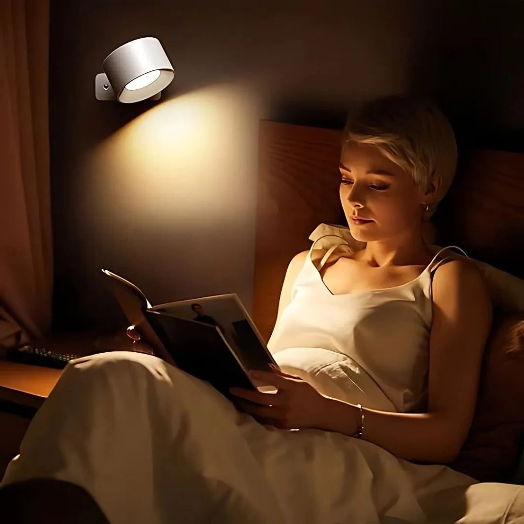 Rechargeable Wall Sconce with Modern Cordless LED Lighting and 360° Magnetic Rotation Lamp