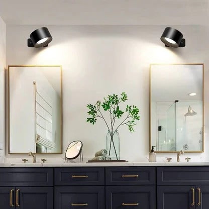 Rechargeable Wall Sconce with Modern Cordless LED Lighting and 360° Magnetic Rotation Lamp