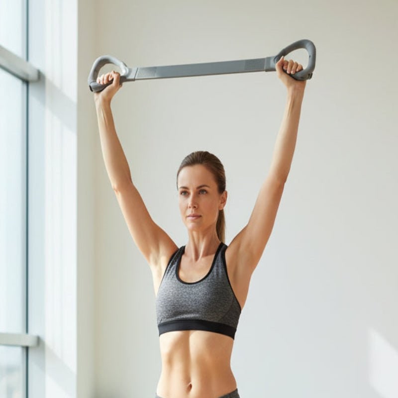 Resistance Band Exercise Figure 8 with Loop Handles and Textured Grip
