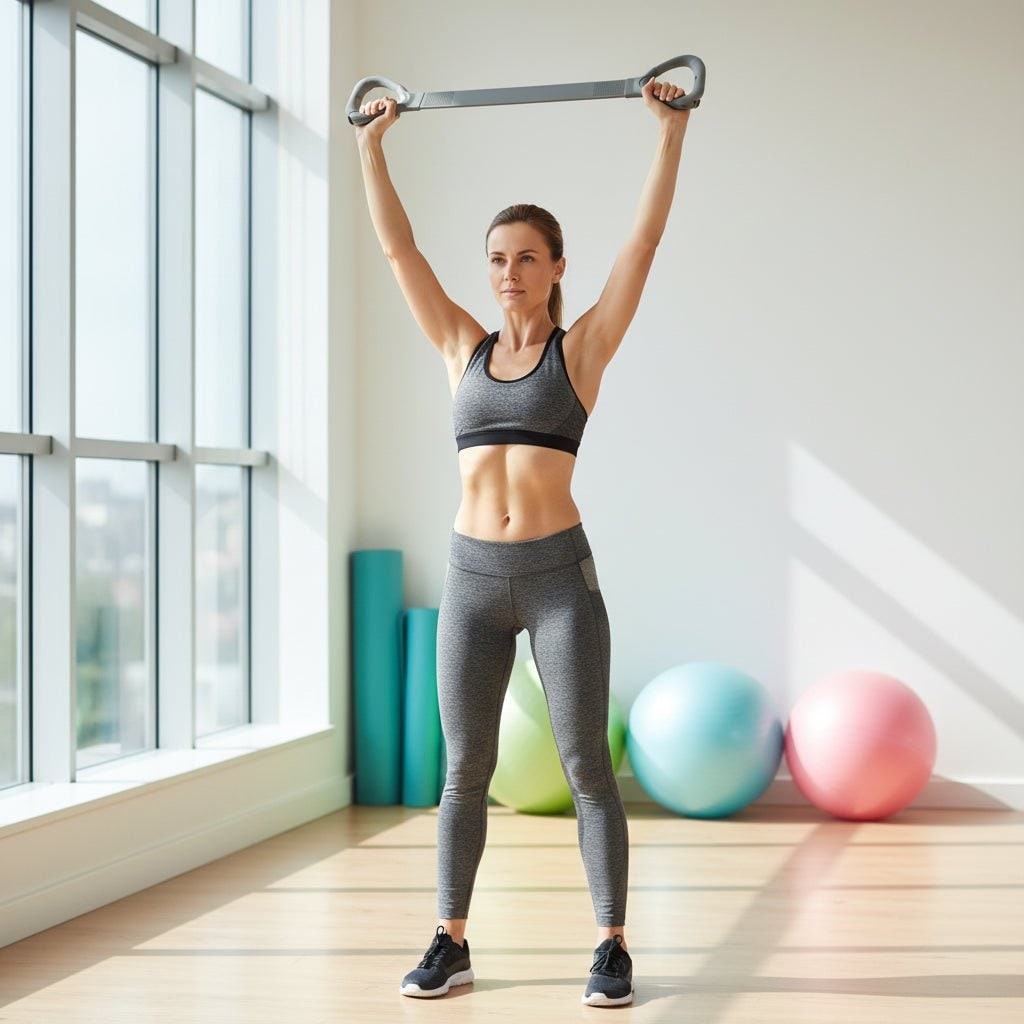 Resistance Band Exercise Figure 8 with Loop Handles and Textured Grip
