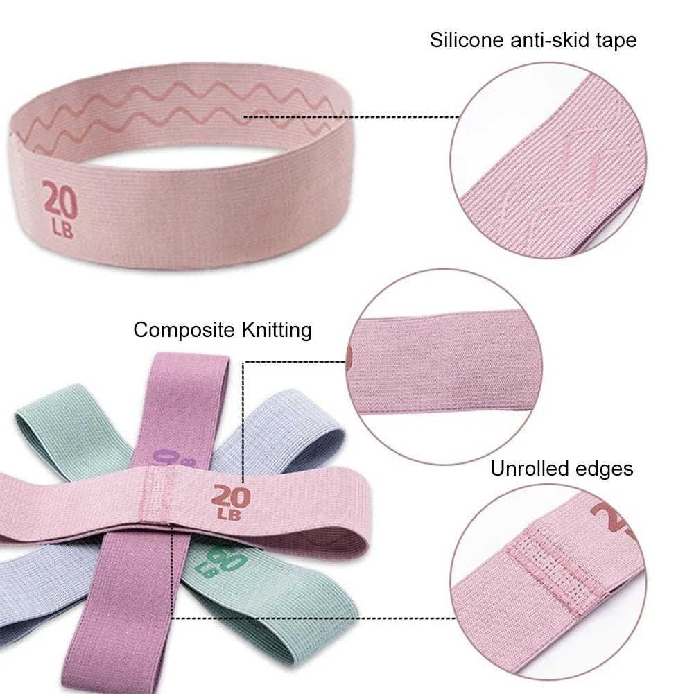 Resistance Loop Bands for Glute Booty Workouts with Non-Slip Fabric and Silicone Grip
