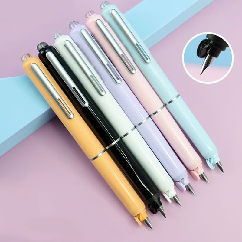 Retractable Fountain Pen with Fine Nibs Smooth Ink Flow and Pocket Clip Cartridges