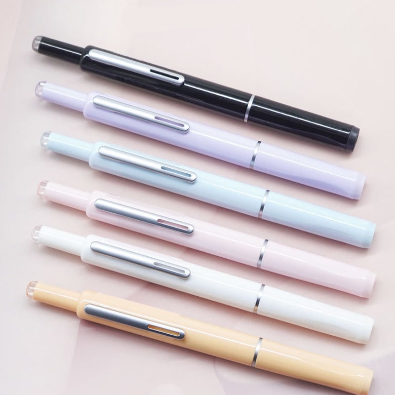 Retractable Fountain Pen with Fine Nibs Smooth Ink Flow and Pocket Clip Cartridges