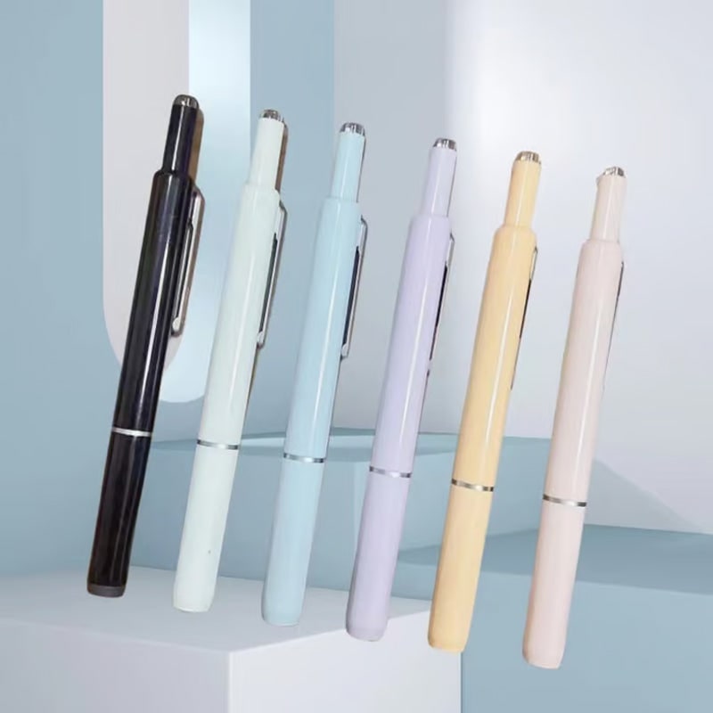 Retractable Fountain Pen with Fine Nibs Smooth Ink Flow and Pocket Clip Cartridges