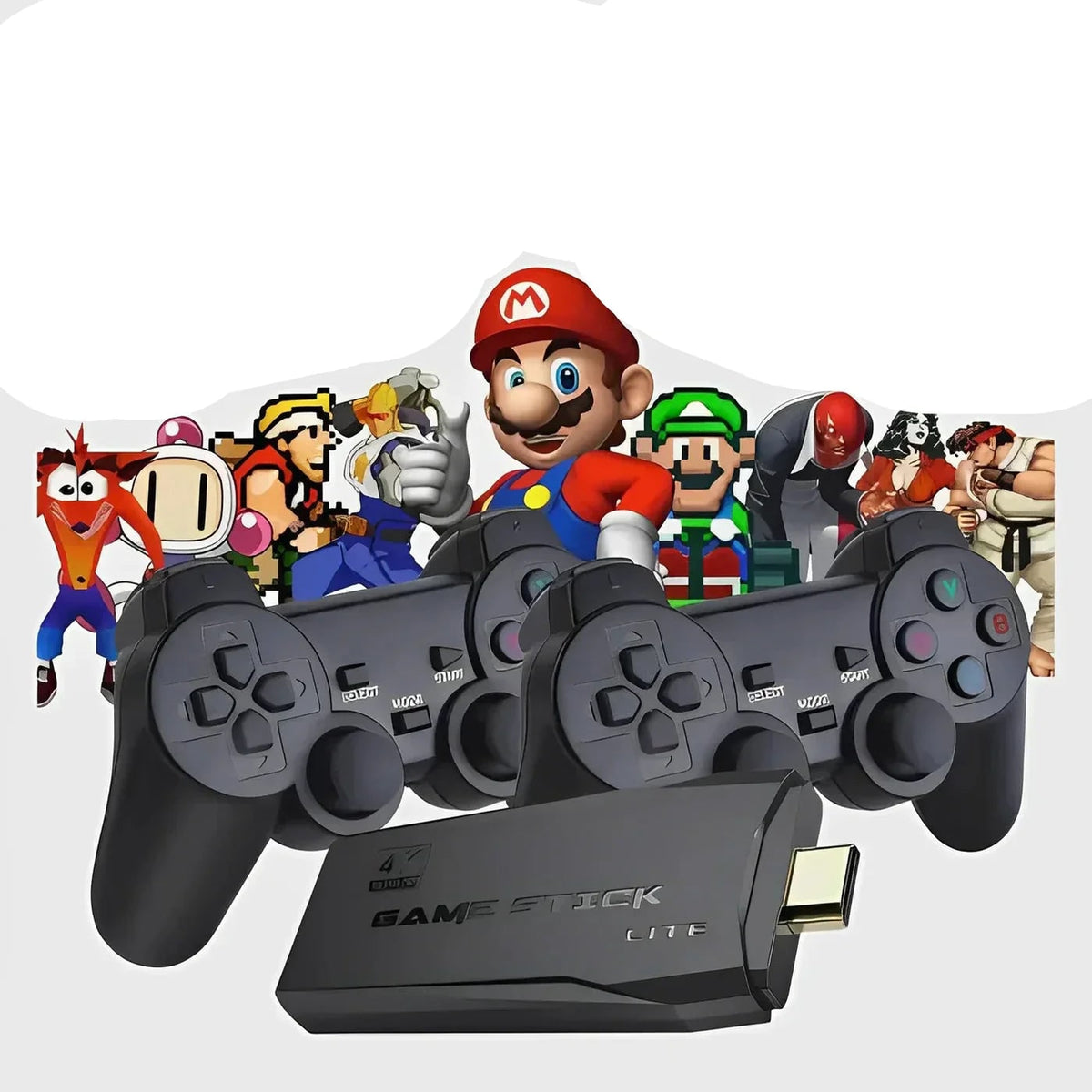 Retro Game Console Stick Wireless HDMI Dongle Portable 2 Controllers Gaming