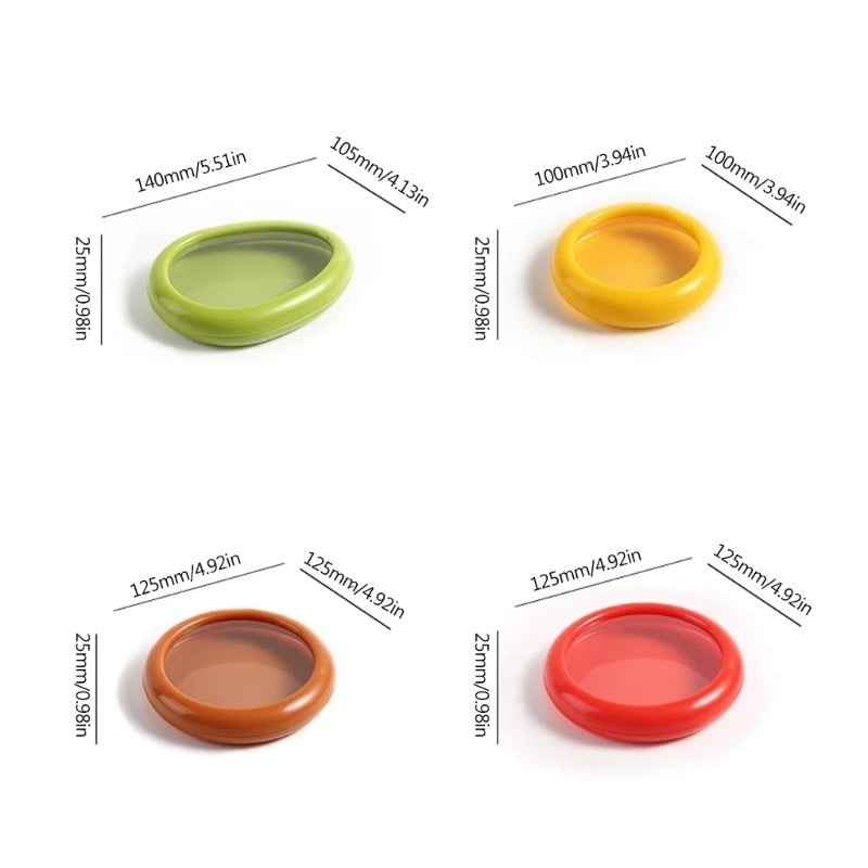 Reusable Food Savers with Silicone Stretch Lids to Reduce Waste and Cover Cut Produce
