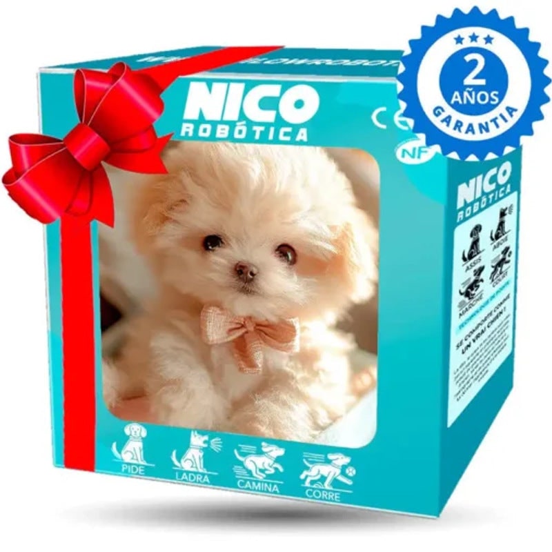 Robotic Toy Dog Interactive Puppy Plush Fluffy Bead Eyes Gift Electronic