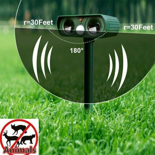 Ultrasonic Solar Animal Deterrent with Motion Detection for Gardens