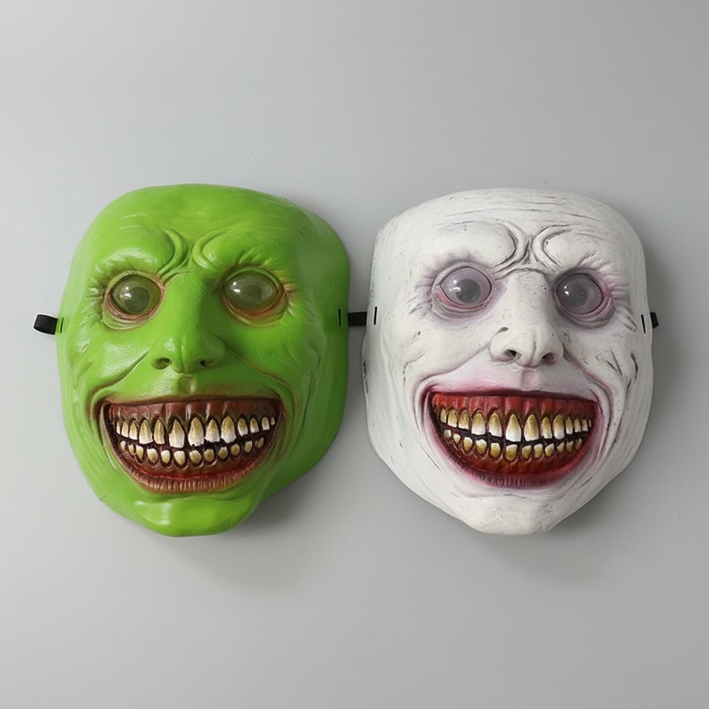 Scary Halloween Mask Creepy Latex Horror with LED and Adjustable Strap for Costume Party