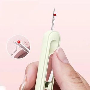 Seam Ripper and Stitch with Integrated Needle Threader Retractable Compact Sewing Tool Fabric
