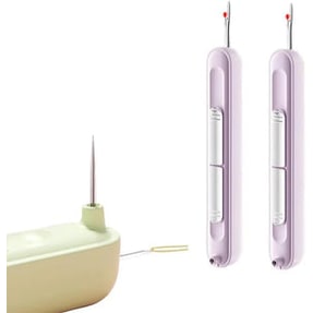 Seam Ripper and Stitch with Integrated Needle Threader Retractable Compact Sewing Tool Fabric