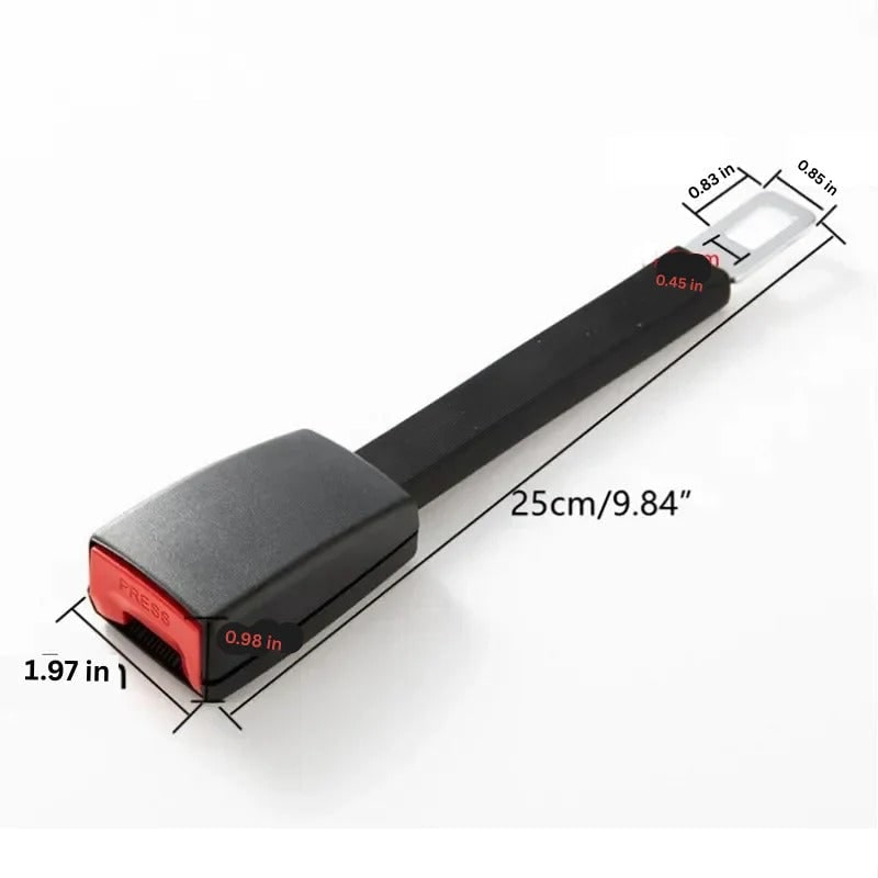 Seat Belt Extender with 11-Inch Rigid Stem and Metal Buckle for Car Safety Access 3 Point