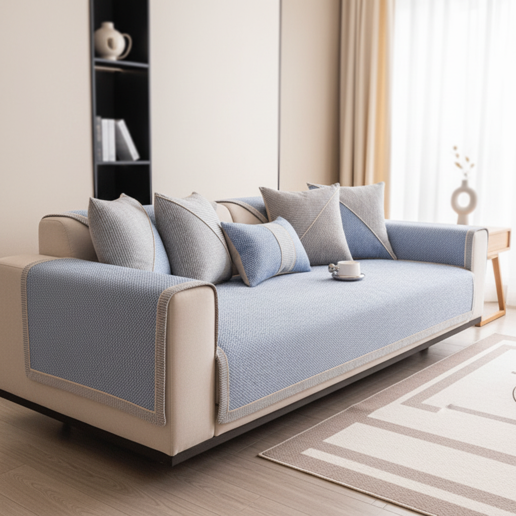 Sectional Couch Cover Sofa Throw Quilted Non Slip Modular Non-slip