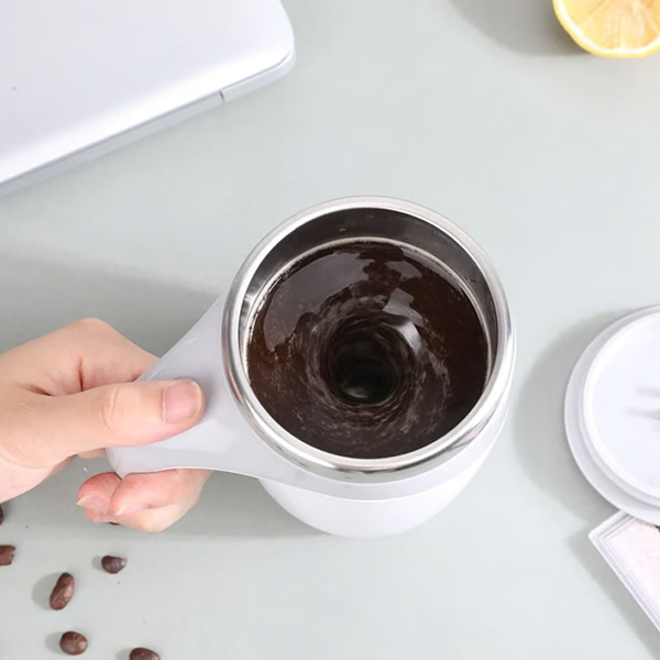 Self Stirring Coffee Cup and Mug with Automatic Magnetic Stirrer Stainless Steel Liner