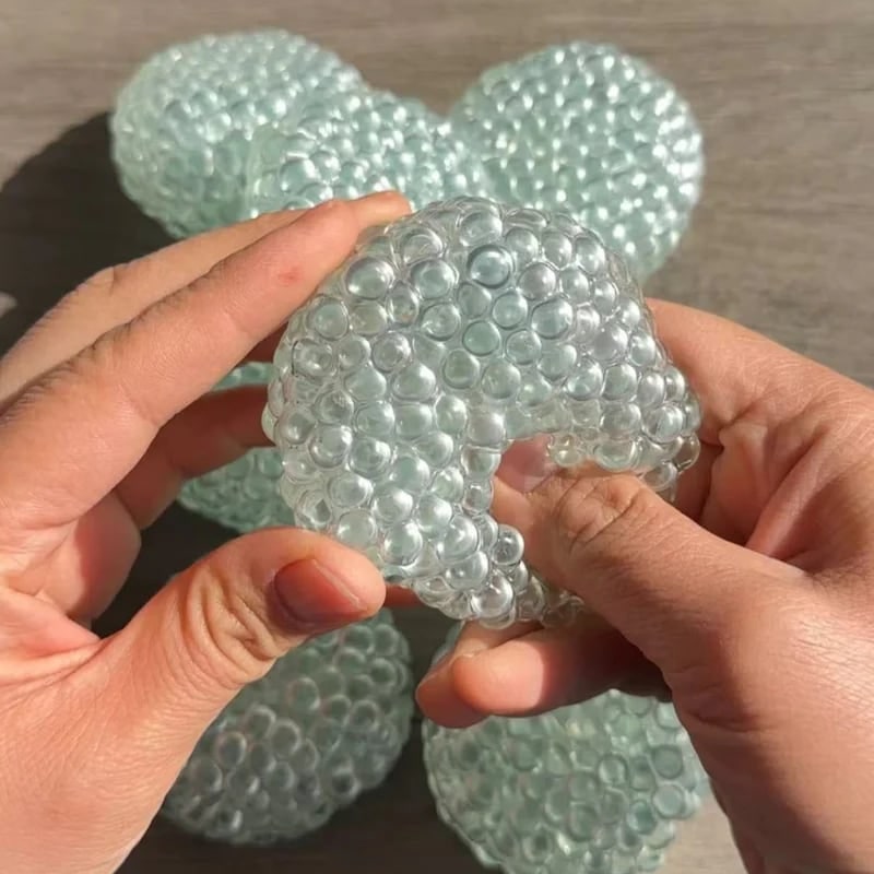 Sensory Stress Ball Squishy Dumpling Fidget Toy with Gel Beads and Textured Surface
