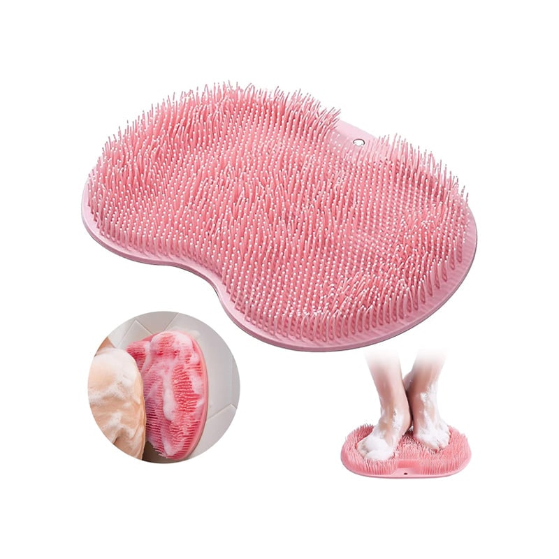 Shower Foot Scrubber and Brush with Silicone Bristles and Suction Cups for Floor Cleaner