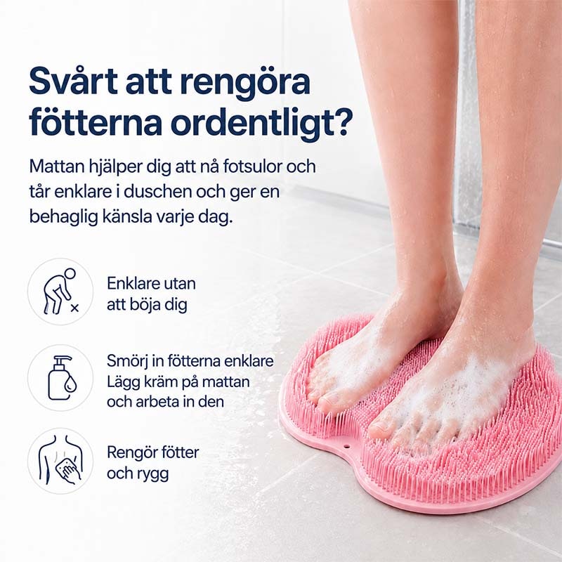 Shower Foot Scrubber and Brush with Silicone Bristles and Suction Cups for Floor Cleaner