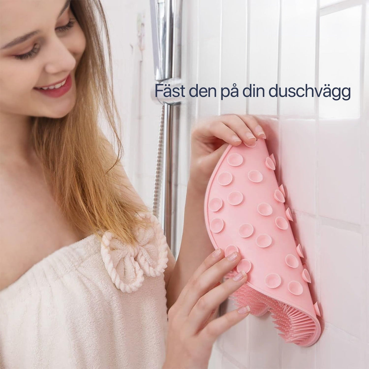 Shower Foot Scrubber and Brush with Silicone Bristles and Suction Cups for Floor Cleaner