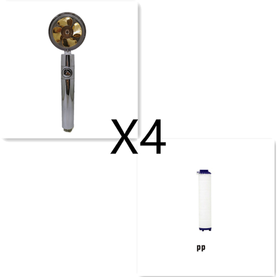 Shower Head with Hard Water Filter High Pressure Propeller Fan and Pause Button Kdf 55