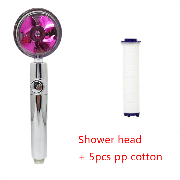 Shower Head with Hard Water Filter High Pressure Propeller Fan and Pause Button Kdf 55