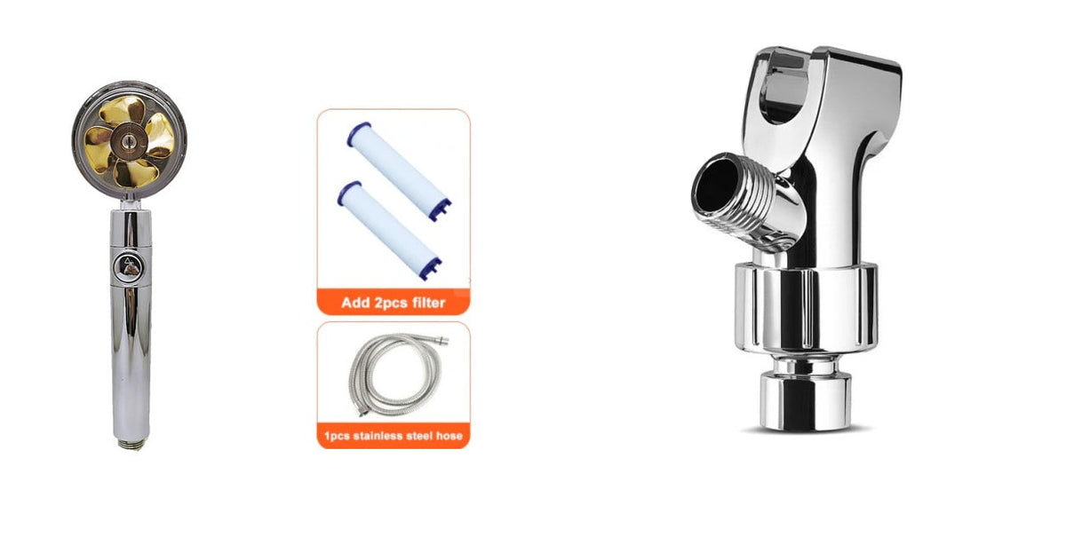 Shower Head with Hard Water Filter High Pressure Propeller Fan and Pause Button Kdf 55
