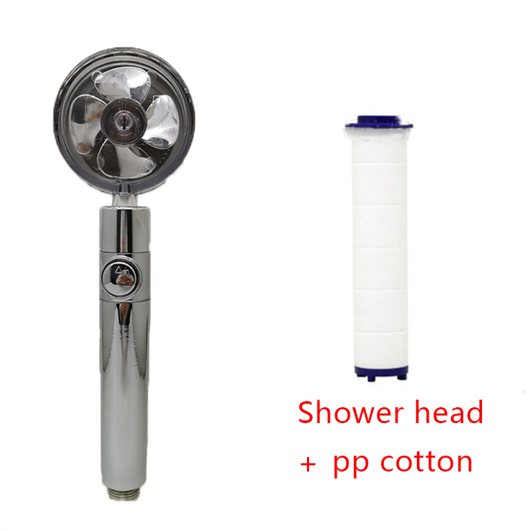 Shower Head with Hard Water Filter High Pressure Propeller Fan and Pause Button Kdf 55