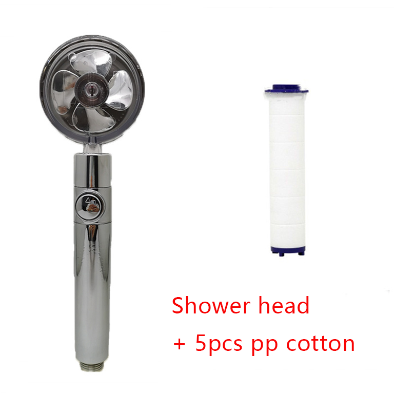 Shower Head with Hard Water Filter High Pressure Propeller Fan and Pause Button Kdf 55