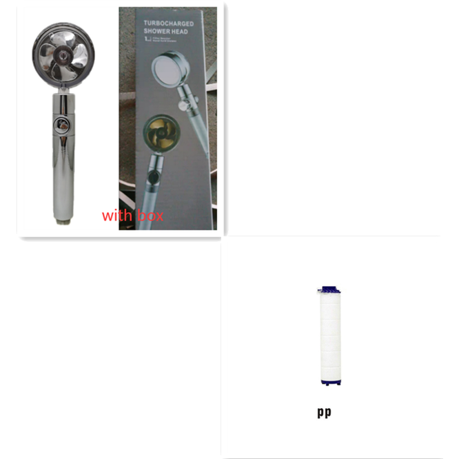 Shower Head with Hard Water Filter High Pressure Propeller Fan and Pause Button Kdf 55