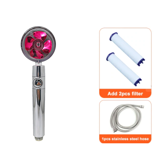 Shower Head with Hard Water Filter High Pressure Propeller Fan and Pause Button Kdf 55