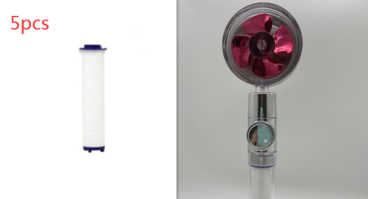 Shower Head with Hard Water Filter High Pressure Propeller Fan and Pause Button Kdf 55