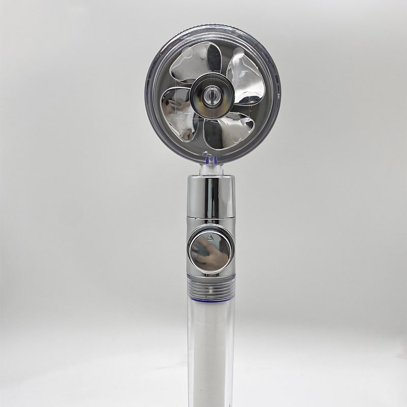 Shower Head with Hard Water Filter High Pressure Propeller Fan and Pause Button Kdf 55