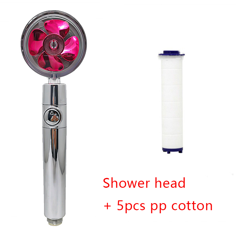 Shower Head with Hard Water Filter High Pressure Propeller Fan and Pause Button Kdf 55