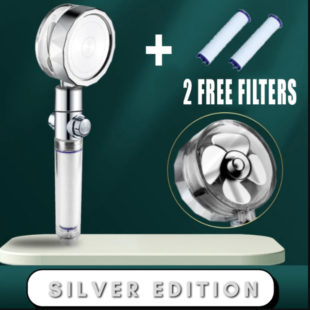 Shower Head with Hard Water Filter High Pressure Propeller Fan and Pause Button Kdf 55
