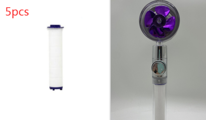 Shower Head with Hard Water Filter High Pressure Propeller Fan and Pause Button Kdf 55