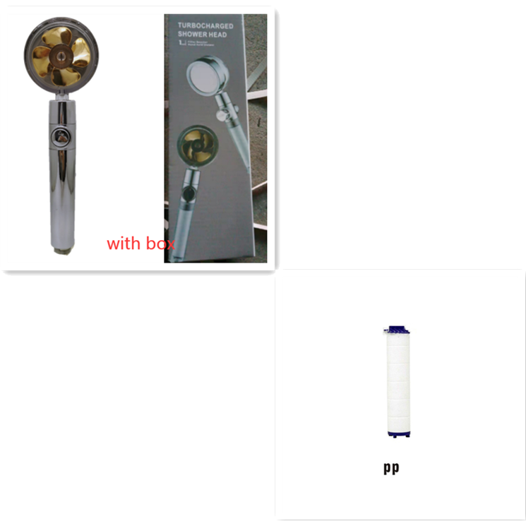 Shower Head with Hard Water Filter High Pressure Propeller Fan and Pause Button Kdf 55