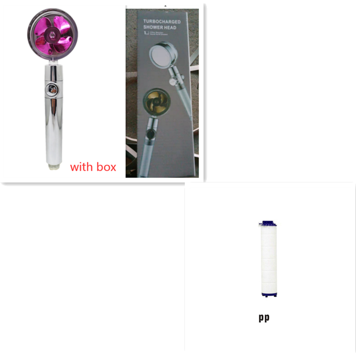 Shower Head with Hard Water Filter High Pressure Propeller Fan and Pause Button Kdf 55