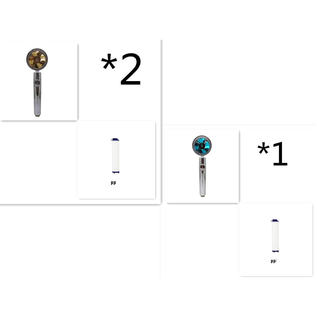 Shower Head with Hard Water Filter High Pressure Propeller Fan and Pause Button Kdf 55