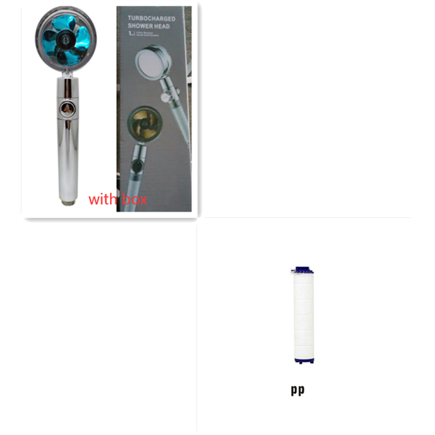 Shower Head with Hard Water Filter High Pressure Propeller Fan and Pause Button Kdf 55