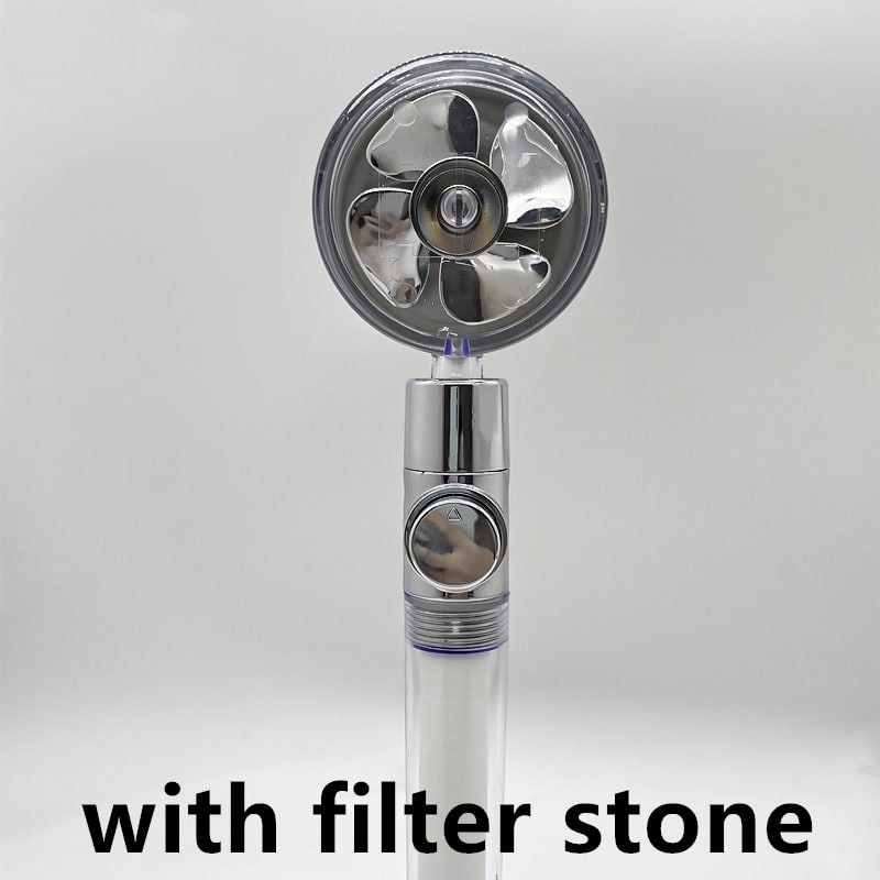 Shower Head with Hard Water Filter High Pressure Propeller Fan and Pause Button Kdf 55