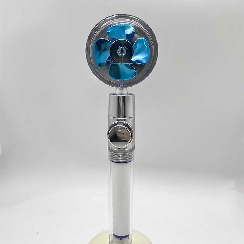 Shower Head with Hard Water Filter High Pressure Propeller Fan and Pause Button Kdf 55