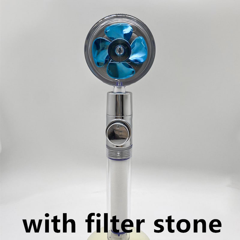 Shower Head with Hard Water Filter High Pressure Propeller Fan and Pause Button Kdf 55