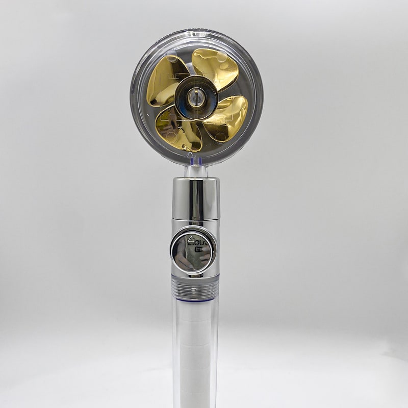 Shower Head with Hard Water Filter High Pressure Propeller Fan and Pause Button Kdf 55
