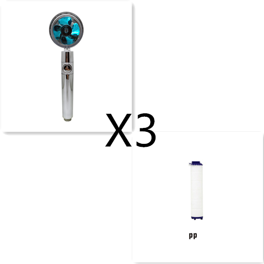 Shower Head with Hard Water Filter High Pressure Propeller Fan and Pause Button Kdf 55