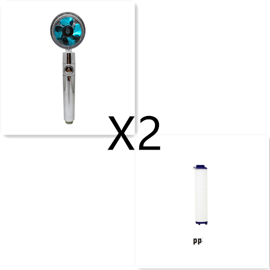 Shower Head with Hard Water Filter High Pressure Propeller Fan and Pause Button Kdf 55