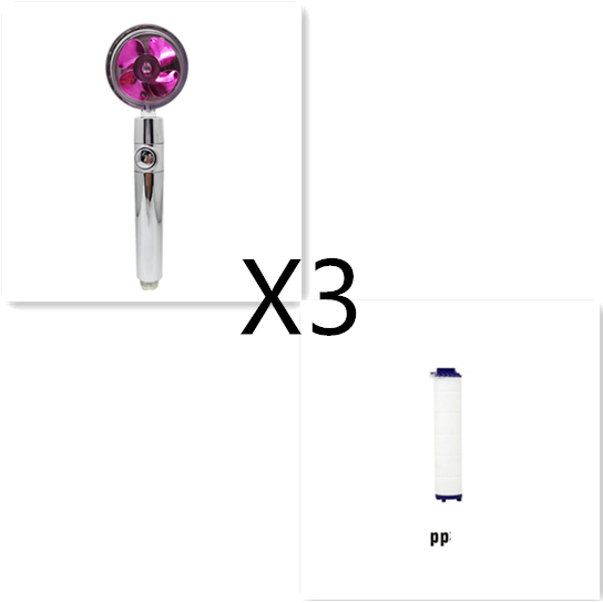 Shower Head with Hard Water Filter High Pressure Propeller Fan and Pause Button Kdf 55